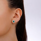 1.18 Carat Emerald and Diamond Halo Earrings
