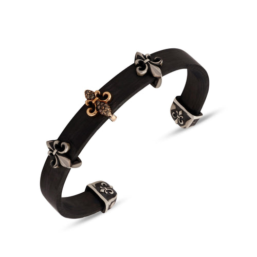 0.13 Karat Fleur de Lis Pırlanta Erkek Bileklik