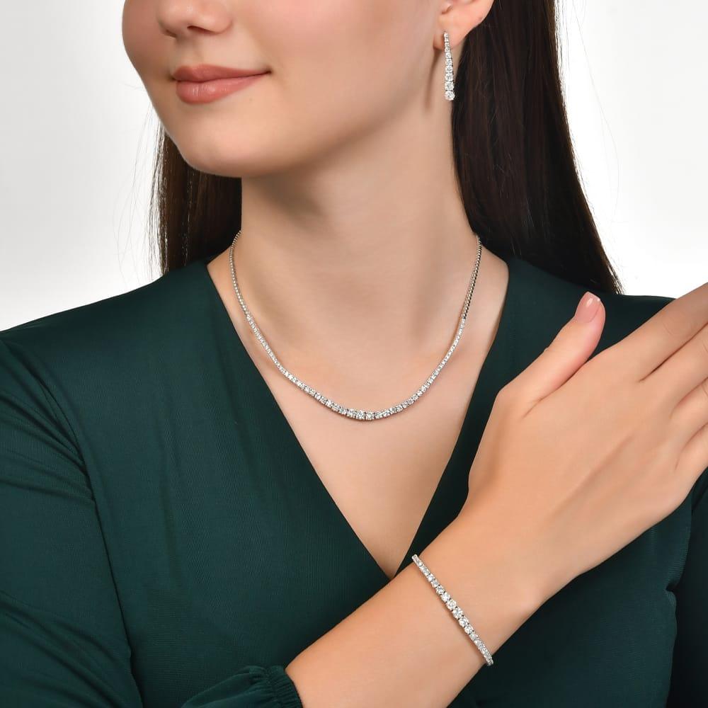 4.67 Karat Alacer Pırlanta Su Yolu Bileklik