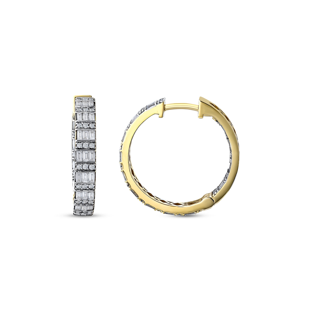 1.45 Karat Baget Pırlanta Küpe