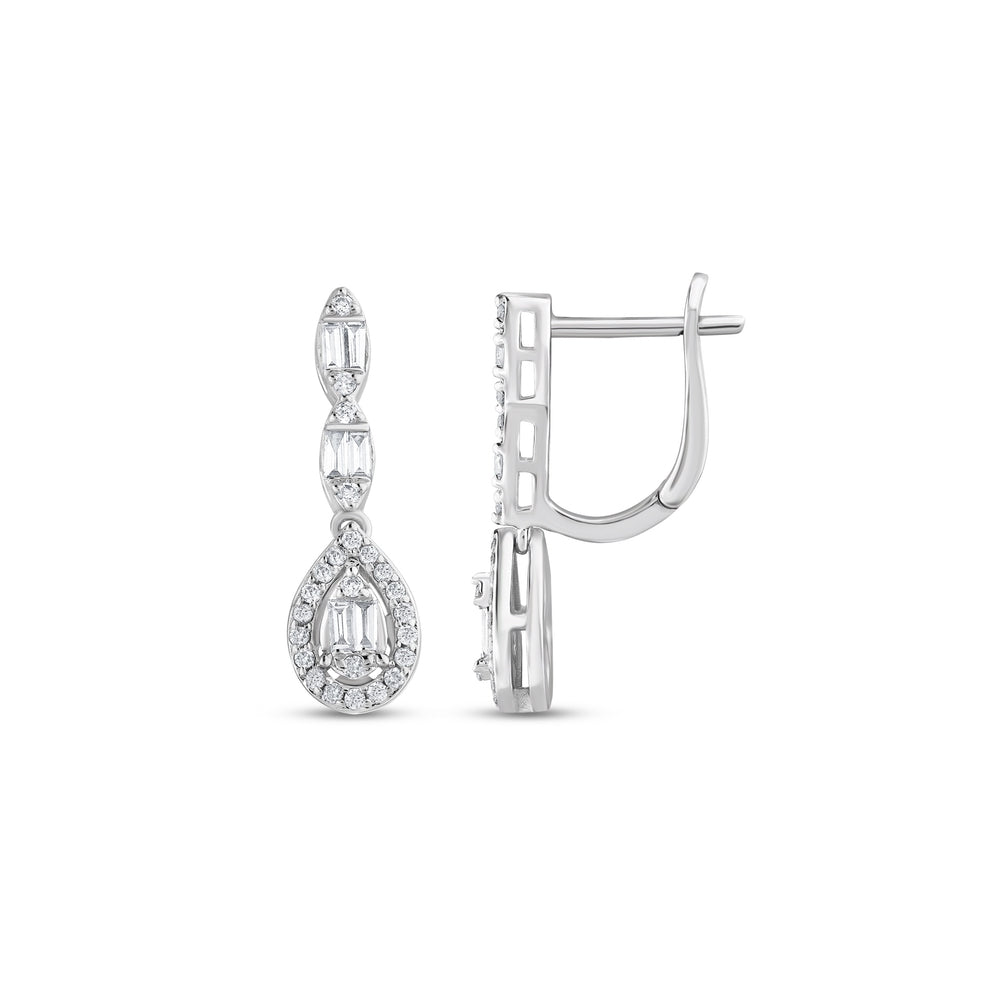 0.43 Karat Wedding Baget Pırlanta Küpe