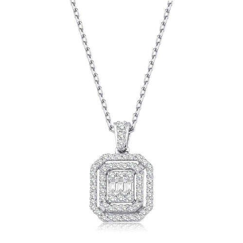 0.24 Karat Laranj Baget Pırlanta Kolye