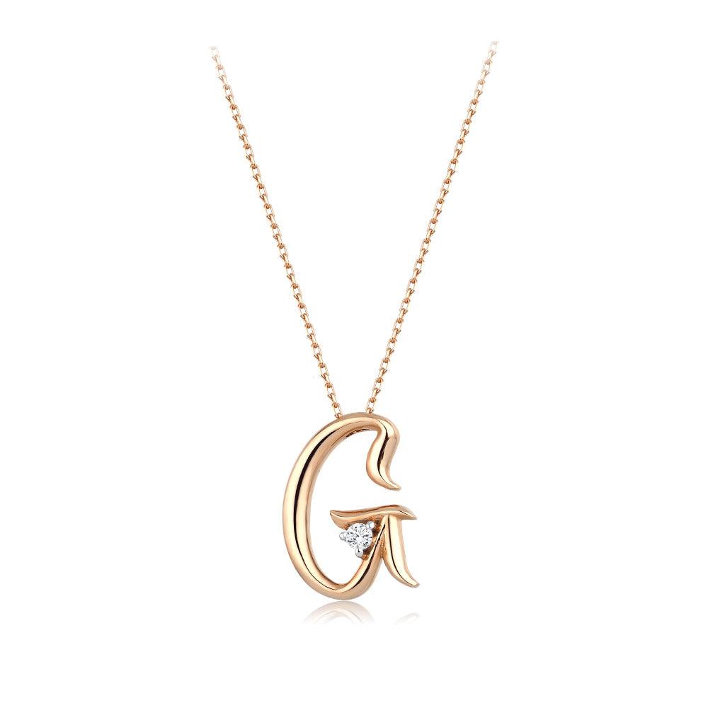 0.03 Karat Pırlanta G Harf Kolye