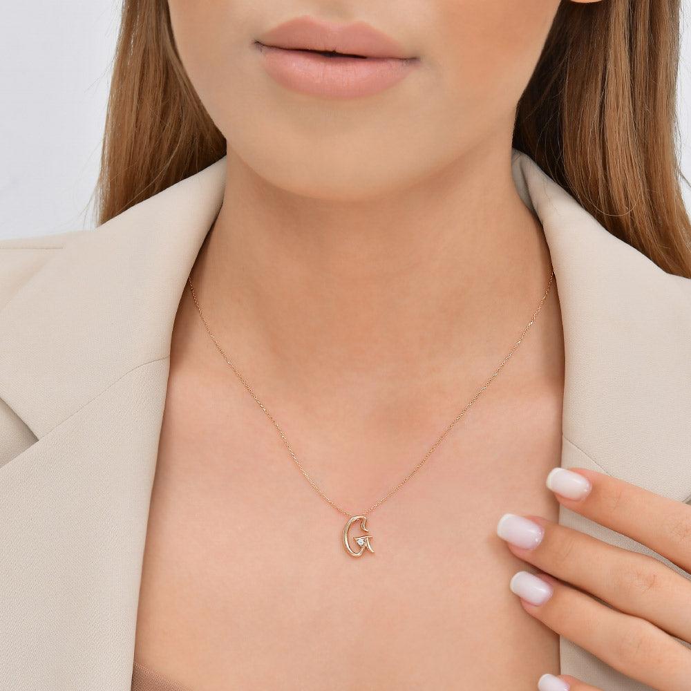 0.03 Karat Pırlanta G Harf Kolye