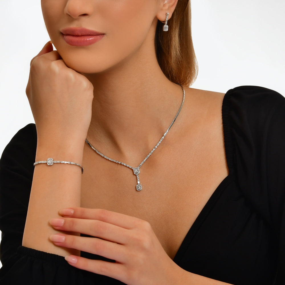1.67 Karat Wedding Baget Pırlanta Gerdanlık