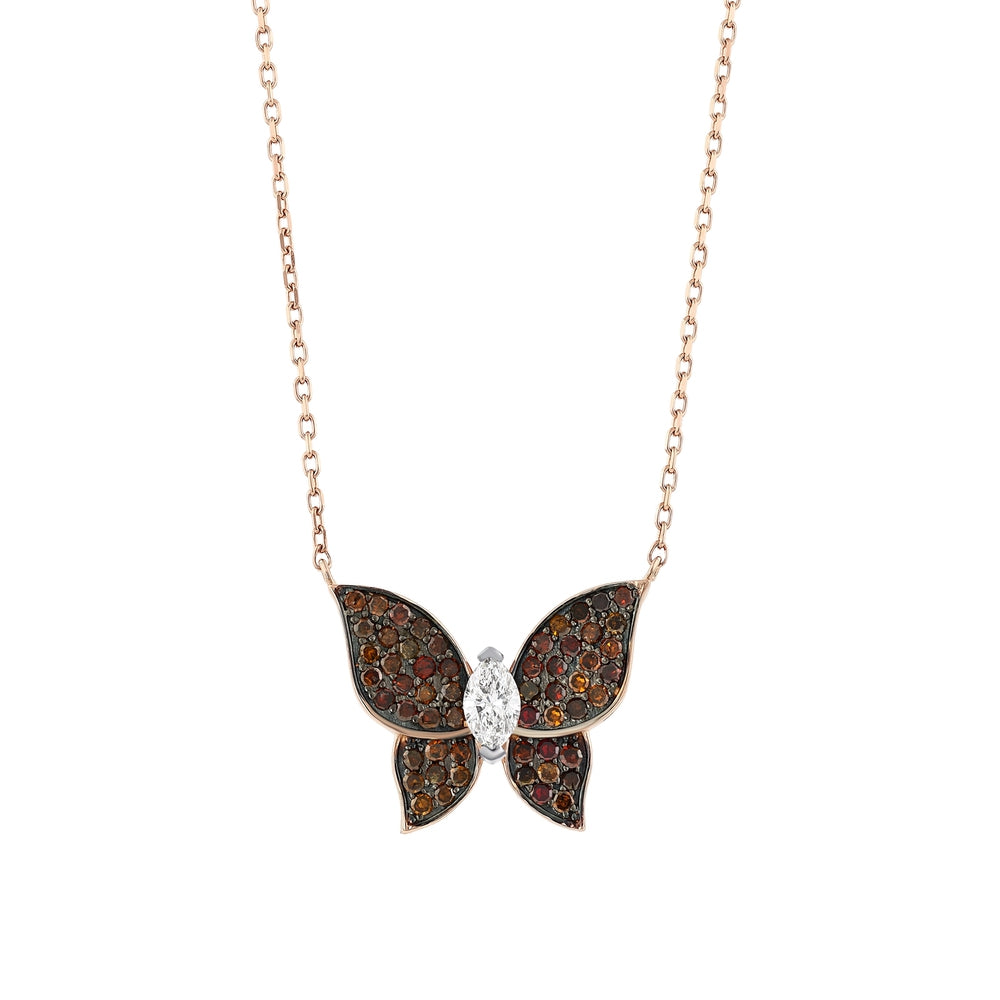 0.72 Carat Butterfly Diamond Necklace