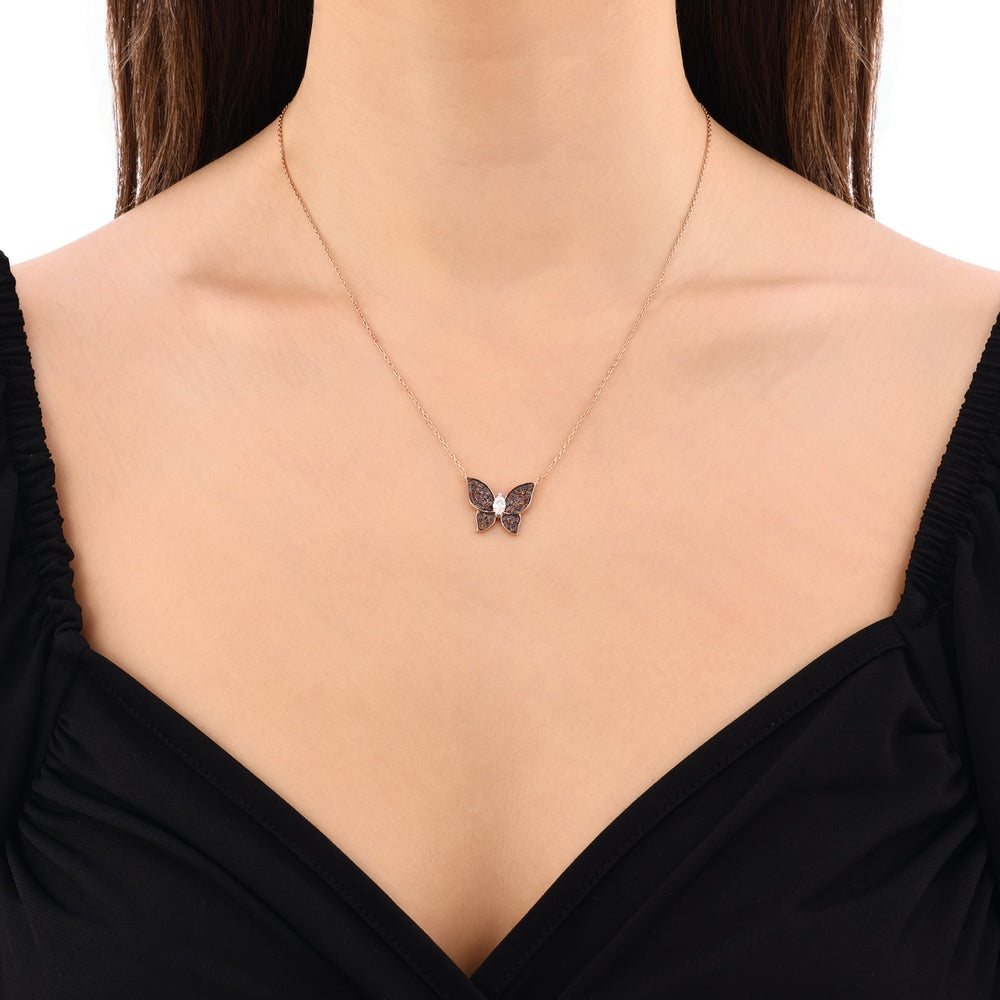 0.72 Carat Butterfly Diamond Necklace