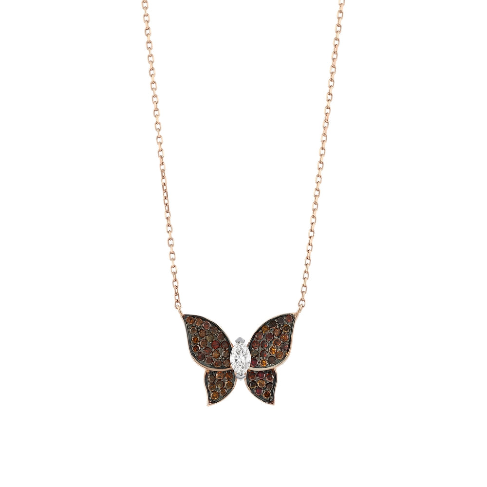 0.72 Carat Butterfly Diamond Necklace