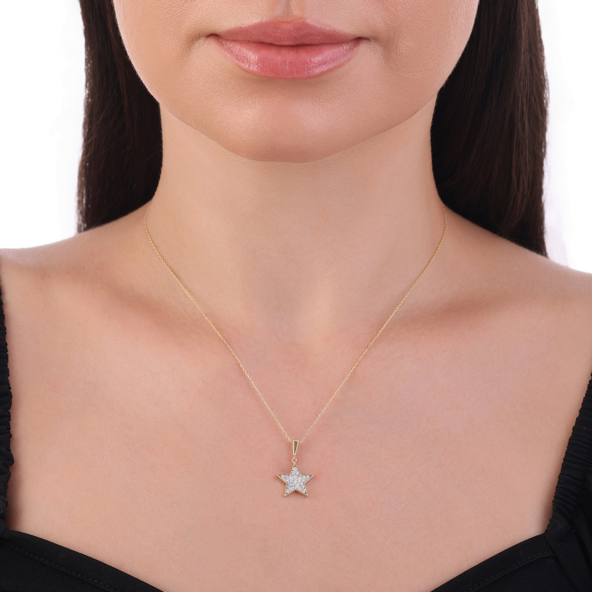 0.25 Karat Yıldız Pırlanta Kolye
