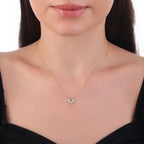 0.49 Karat Kalp Peridot Pırlanta Kolye