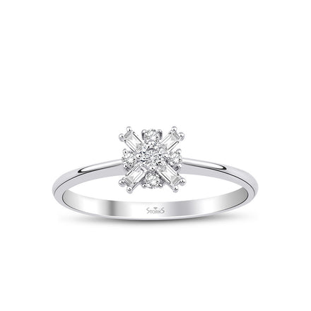 0.18 Karat Evangelin Baguette Diamant Ring