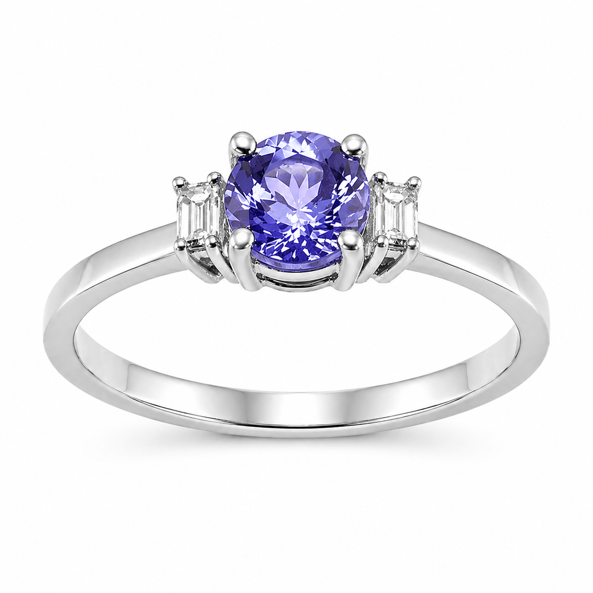 0.83 Carat Oval Tanzanite Diamond Ring