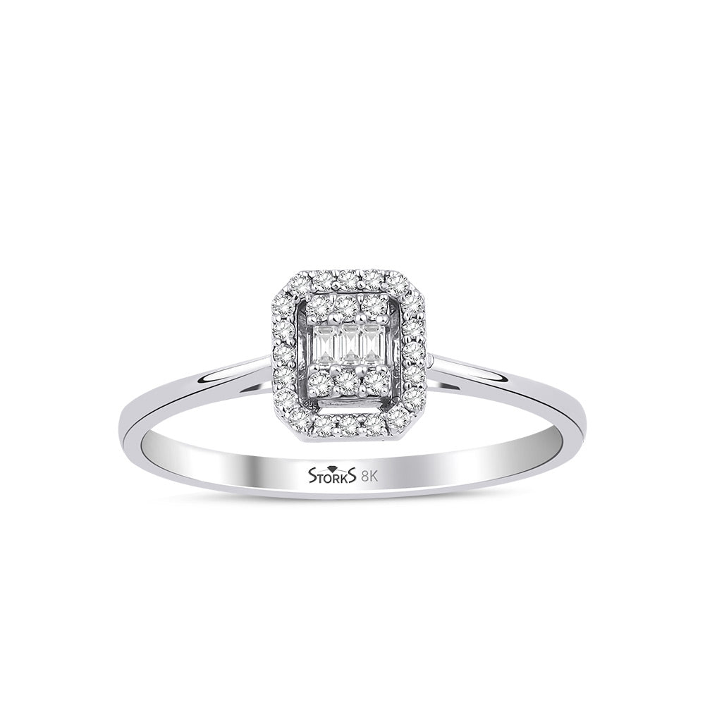 0.15 Carat Orange Baguette Diamond Ring