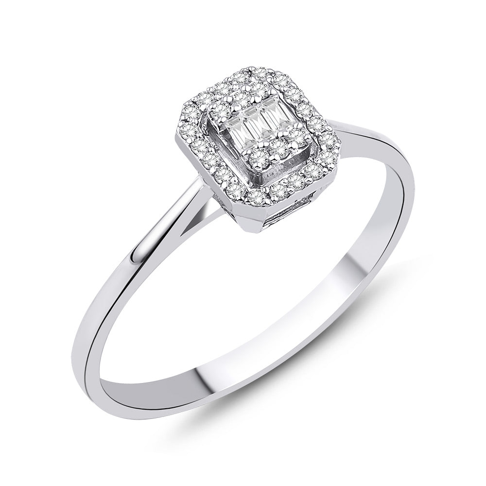 0.15 Carat Orange Baguette Diamond Ring
