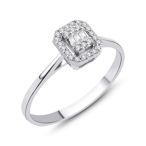 0.15 Carat Orange Baguette Diamond Ring