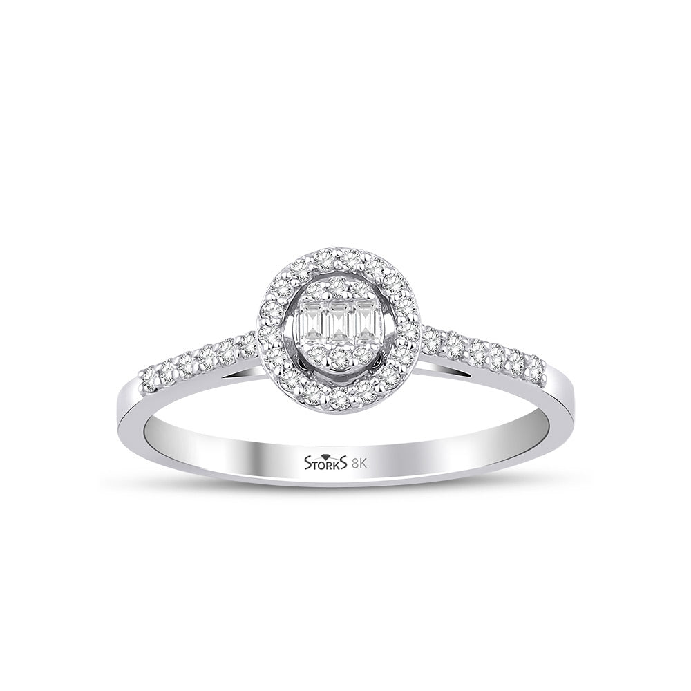 0.19 Carat Orange Baguette Diamond Ring