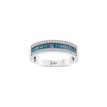 0.61 Karat Deep Blue Yarımtur Baget Yüzük