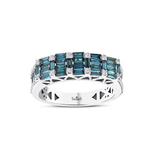 1.13 Karat Deep Blue Baget Pırlanta Yüzük
