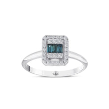 0.34 Karat Deep Blue Baget Pırlanta Yüzük