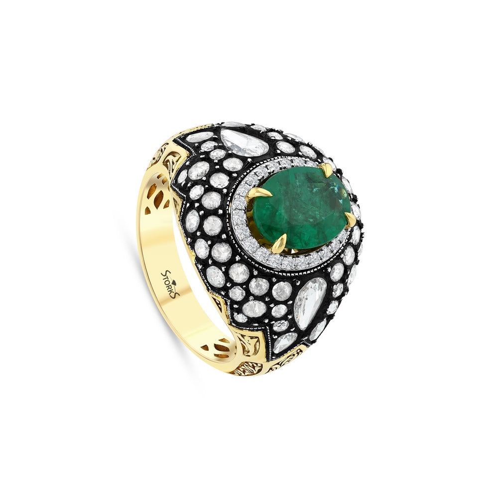 3.13 Karat Zümrüt Elmas Pırlanta Yüzük