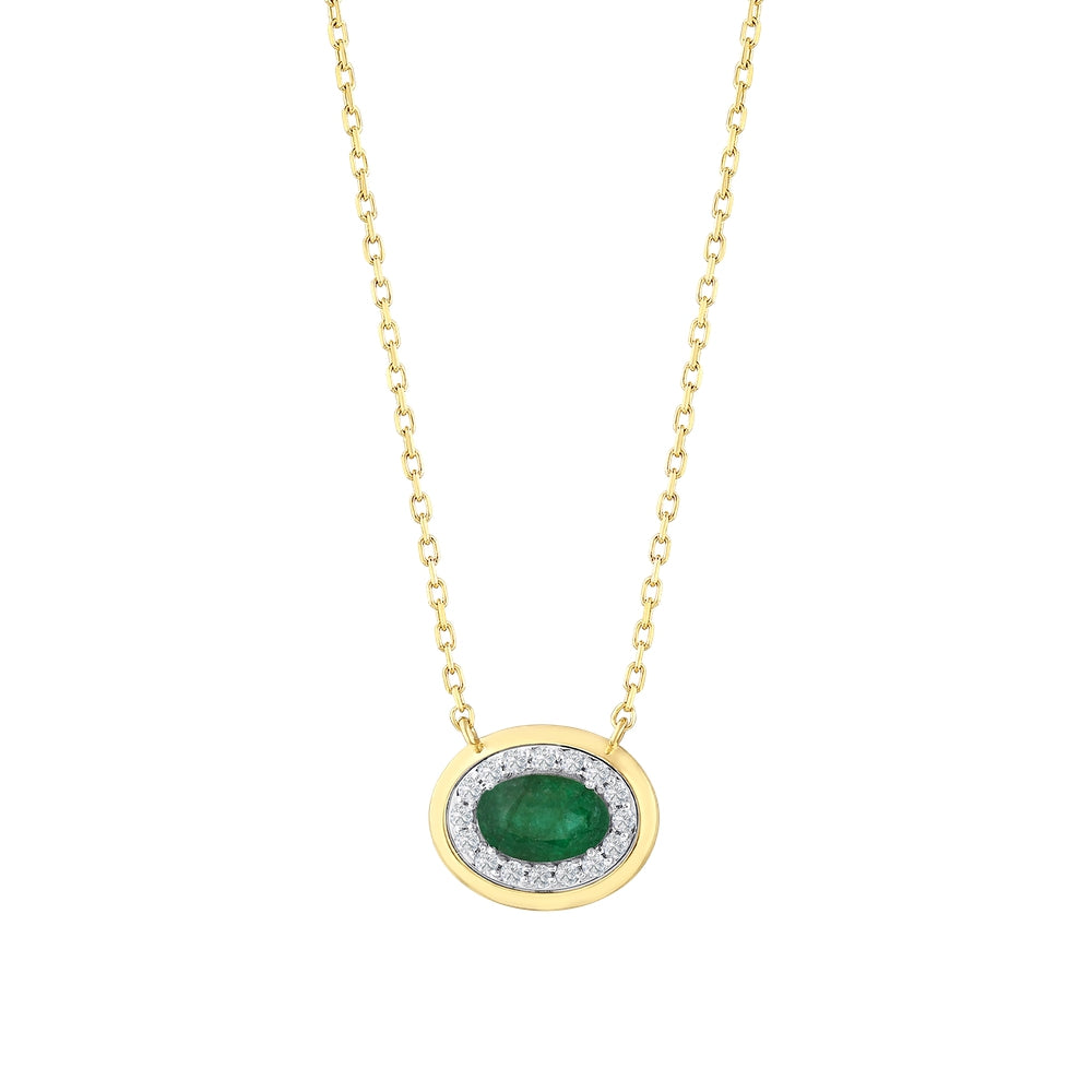 0.48 Karat Oval Zümrüt Pırlanta Kolye