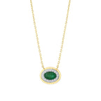 0.48 Karat Oval Zümrüt Pırlanta Kolye