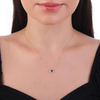 0.48 Karat Oval Zümrüt Pırlanta Kolye