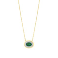 0.48 Karat Oval Zümrüt Pırlanta Kolye