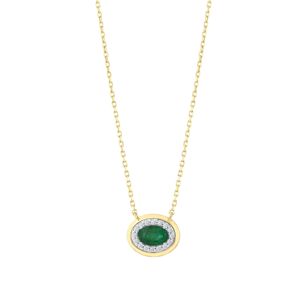 0.48 Karat Oval Zümrüt Pırlanta Kolye