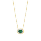 0.48 Karat Oval Zümrüt Pırlanta Kolye