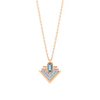 0.39 Karat Blue Topaz Pırlanta Kolye