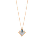 0.39 Karat Blue Topaz Pırlanta Kolye