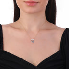 1.18 Karat Blue Topaz Pırlanta Kolye