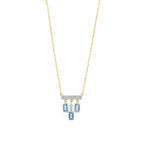 1.18 Karat Blue Topaz Pırlanta Kolye