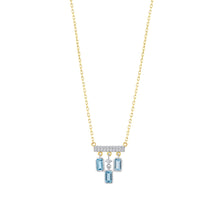 1.18 Karat Blue Topaz Pırlanta Kolye