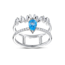 0.82 Karat Tide Blue Topaz Pırlanta Yüzük