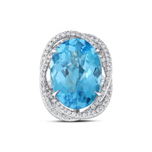 26.51 Karat Blue Topaz Pırlanta Yüzük