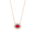 0.59 Karat Oval Yakut Pırlanta Kolye