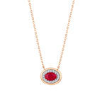 0.59 Karat Oval Yakut Pırlanta Kolye