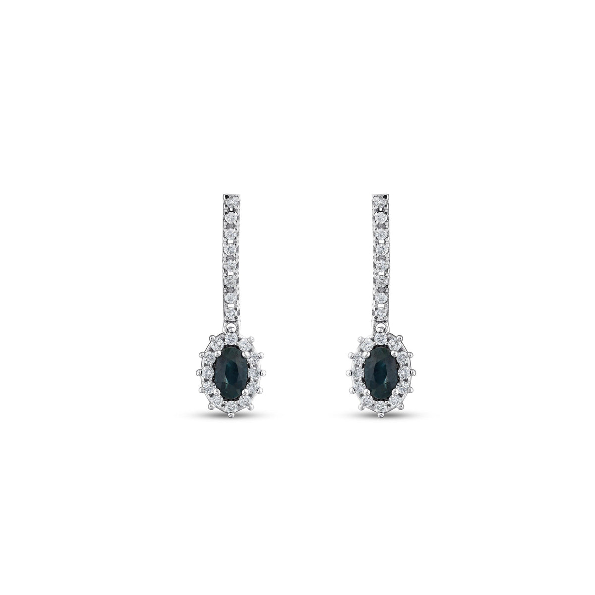 1.08 Karat Safir ve Pırlantalı Voeu Küpe