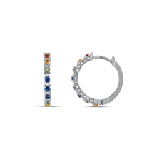 0.75 Karat Rainbow Safir Pırlanta Halka Küpe