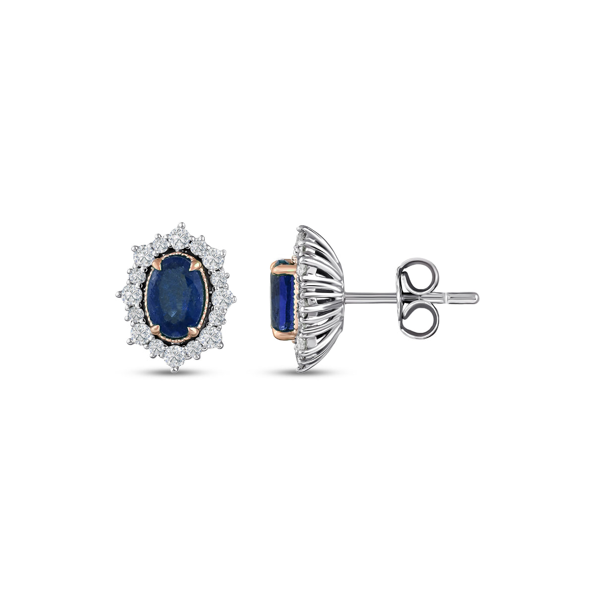1.42 Karat Laranj Safir Pırlanta Küpe
