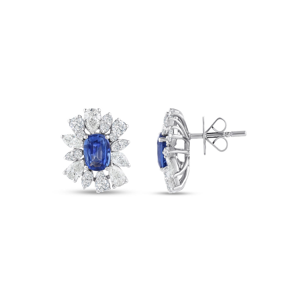 3.87 Karat Safir Pırlanta Küpe