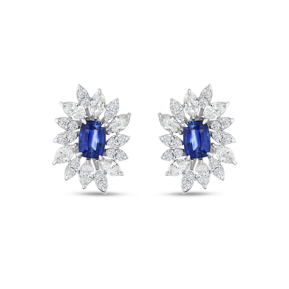 4.77 Karat Safir Pırlanta Küpe