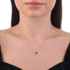 0.65 Karat Oval Safir Pırlanta Kolye
