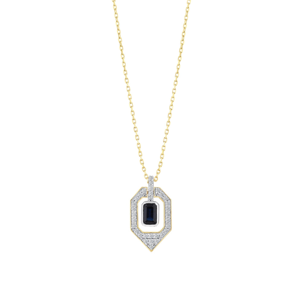 0.61 Karat Safir Pırlanta Kolye