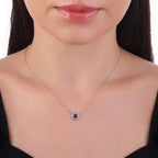 0.79 Karat Safir Baget Pırlanta Kolye