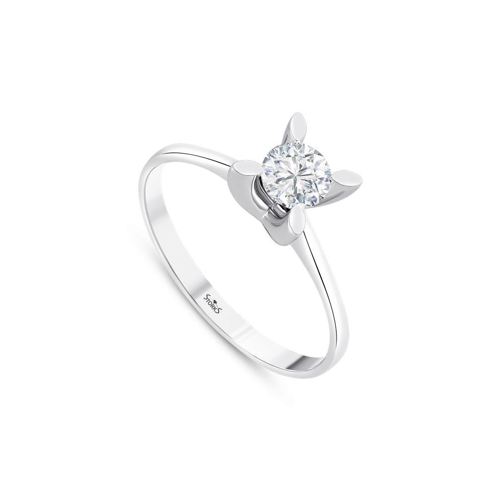 0.40 Carat Leaf Solitaire Diamond Ring
