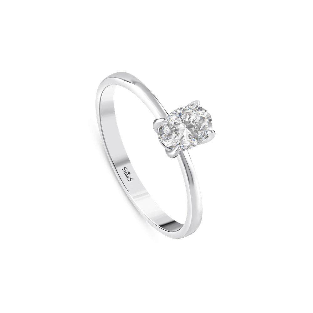 0.50 Karat Oval Pırlanta Tektaş Yüzük