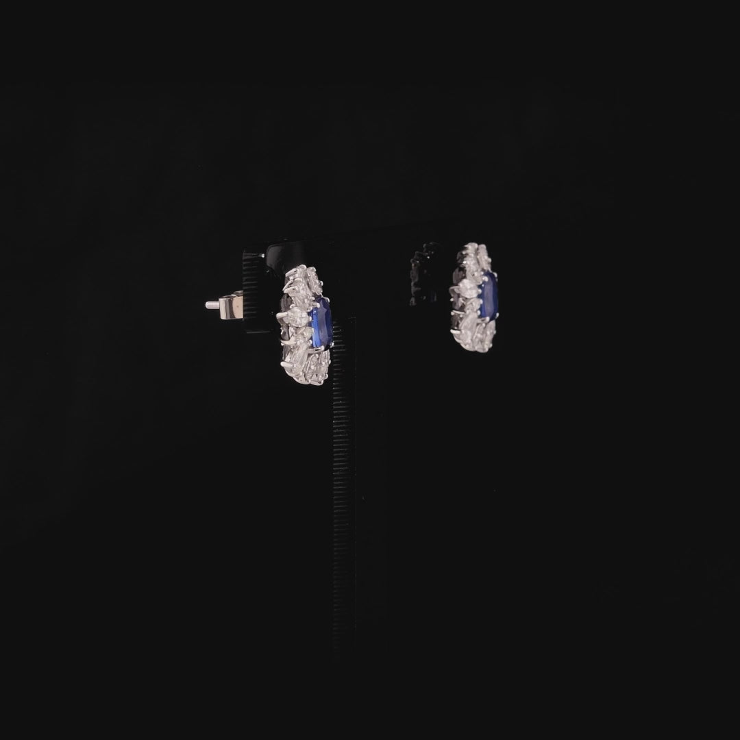 3.87 Karat Safir Pırlanta Küpe